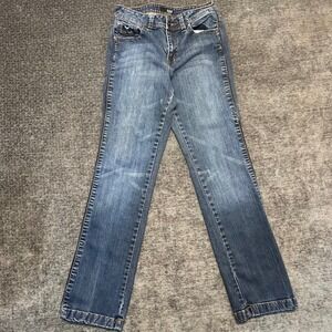 A NEW APPROACH ANA‎ Women's Blue Denim Jeans Bootcut Size 6 Embroidered Pockets